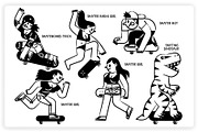 36 Skateboarding Elements x2 Styles, a Graphic by monkik (Thumbnail 12 of 25)