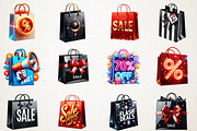 Black Friday Shopping Bags Clipart P, an Illustration by RobertsArt (Thumbnail 3 of 5)