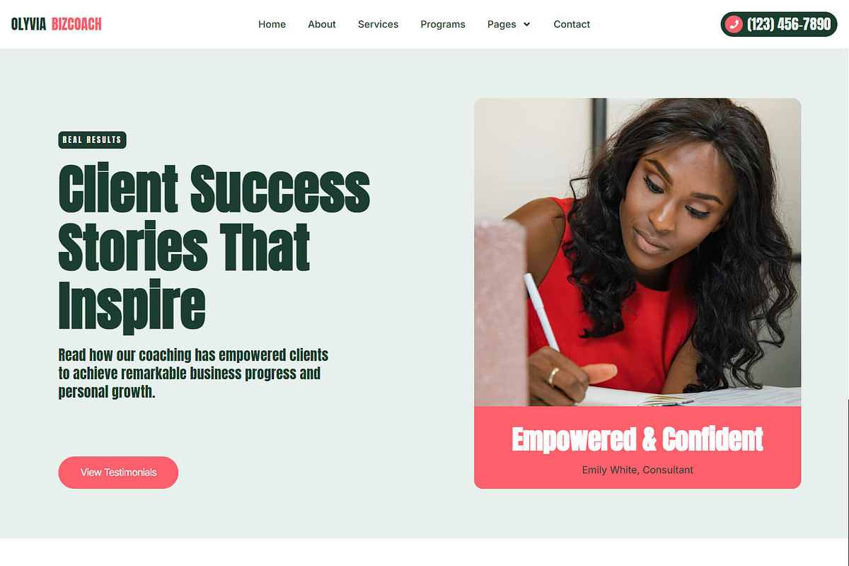 Business Coach Elementor Olyvia, a WordPress Template by OKThemes Studio (Photo 22 of 26)