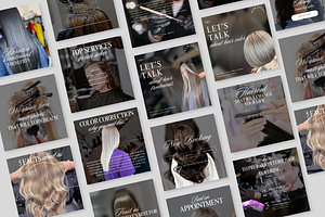 Hair salon instagram template, a Social Media Template by Design Pro Templates