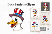 Duck Patriotic Clipart, a Graphic by Artnoy (Thumbnail 1 of 5)