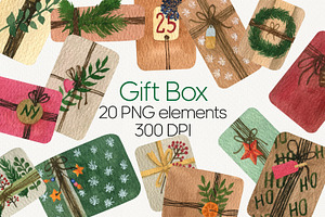 Craft Watercolor Gift Clipart PNG