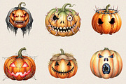 Spooky Halloween Pumpkin  Clipart Bu, an Illustration by SVGArt (Thumbnail 3 of 8)