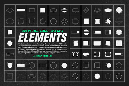 224 Vector Logo Elements - AI & SVG