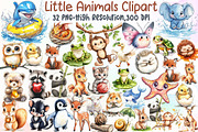 Cute Little Animals Clipart, an Illustration by Sublimation Artist (Thumbnail 1 of 6)