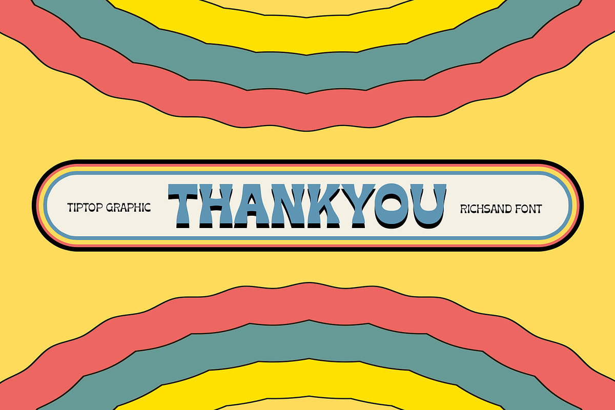 Richsand | Retro Psychedelic Font, a Sans Serif Font by Tiptop Graphic (Photo 9 of 9)