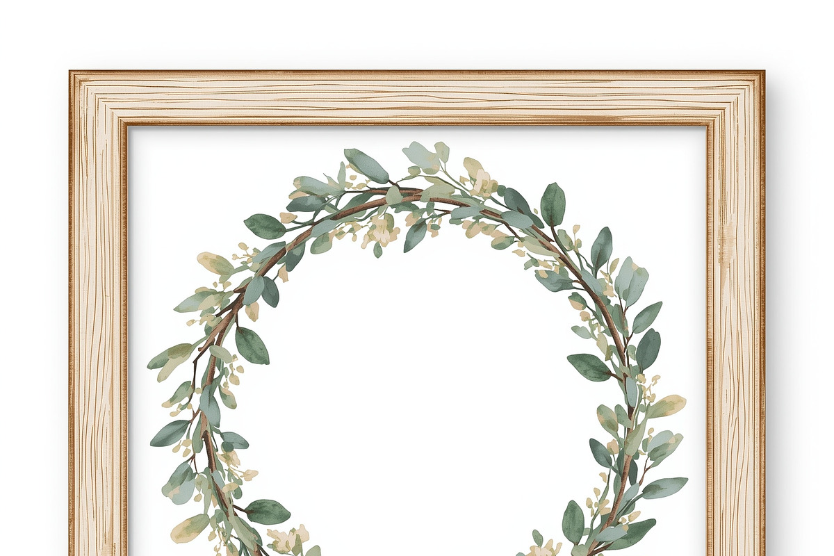 Boho Greenery Wreath & Frame Set, an Illustration by BIPLOB EXPERT (Photo 6 of 6)
