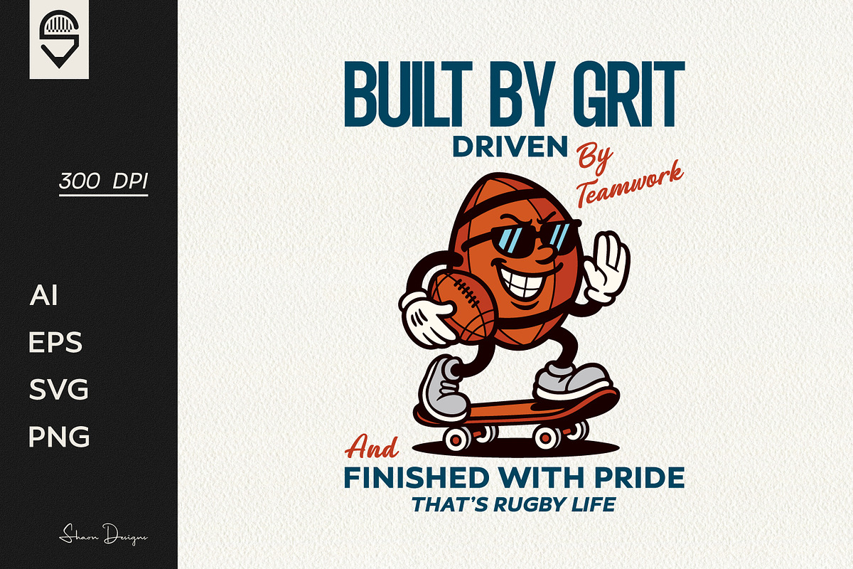 Mascot Rugby Ball Character T-Shirt, a Sport Illustration by shaondesigns (Photo 1 of 6)