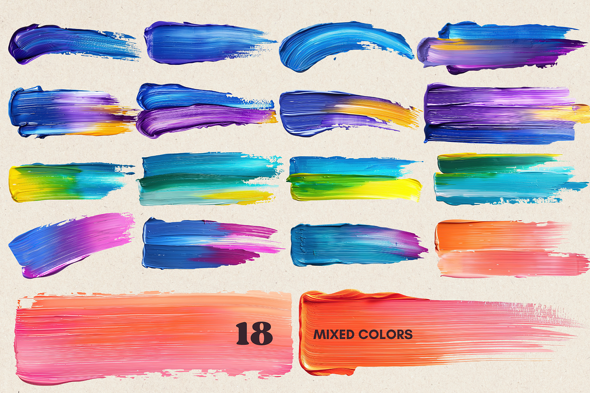 78 High-Res Thick Paint Strokes, an Object Graphic by Kat Anti (Photo 4 of 6)