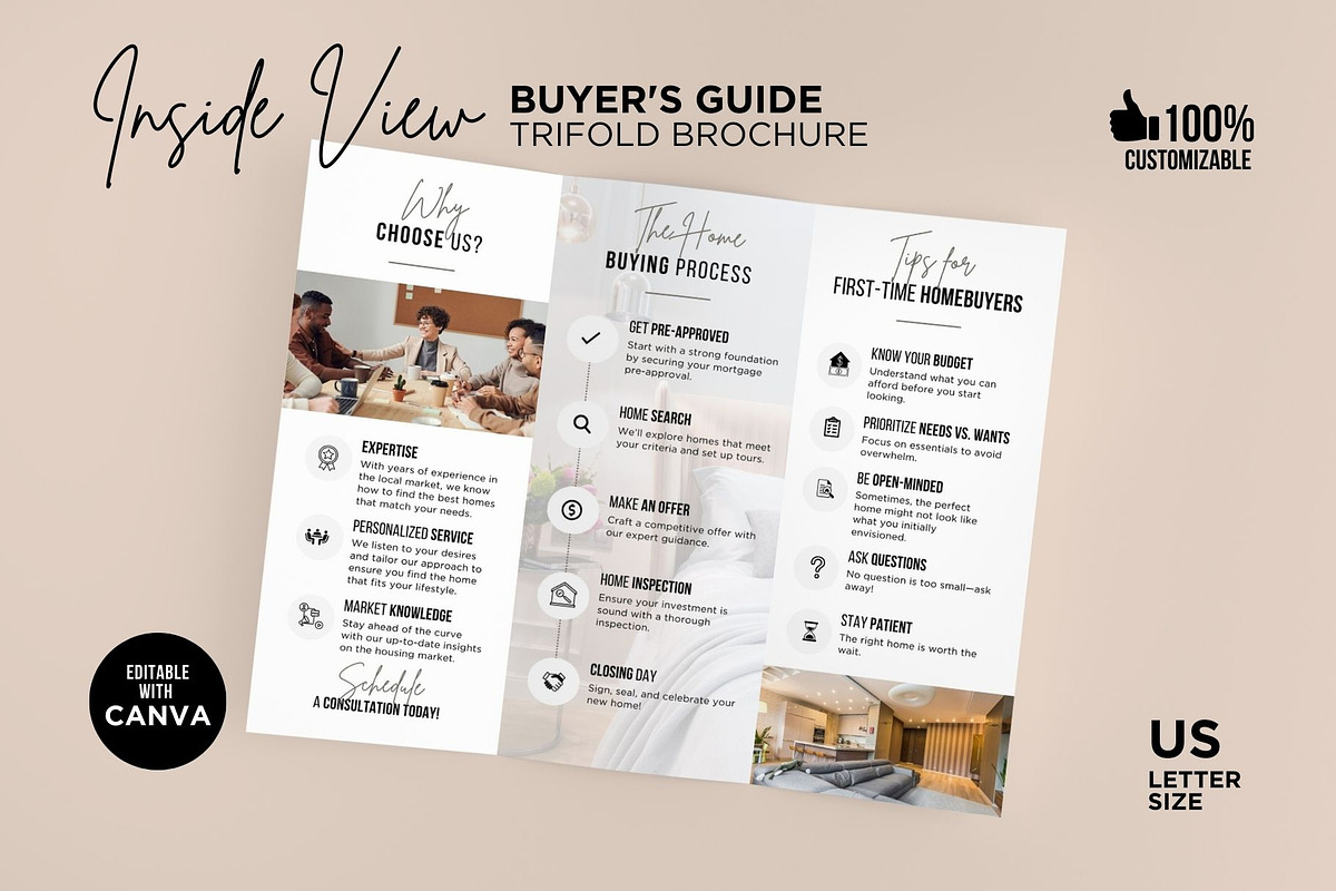 Home Buyer's Guide Trifold Brochure, a Brochure Template by CreativeVinesStore (Photo 4 of 6)