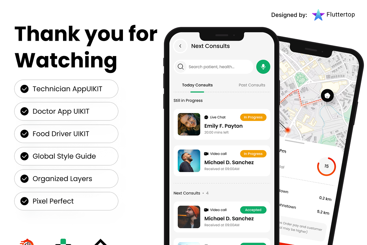 UIKit for food, driver, Technican, an UI Kit Template by Fluttertop (Photo 9 of 9)