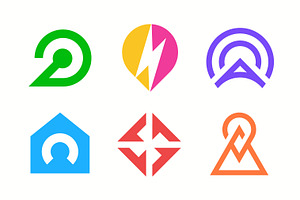 6 Modern Abstract Monogram Logos, a Branding & Logo Template by Signatoro