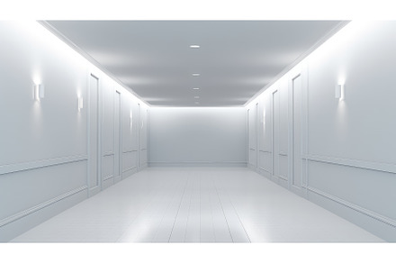 light empty product corridor, an Architecture Photo by pikepicture