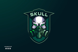 Skull mask esports logo design, a Branding & Logo Template by mhafifuadi
