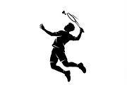 60 Badminton Player Smash Silhouette, a Person Illustration by Amazin_art (Thumbnail 20 of 42)