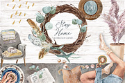 Cozy Home Watercolor Lifestyle Set, a Texture Illustration by Cat In Colour (Thumbnail 1 of 9)