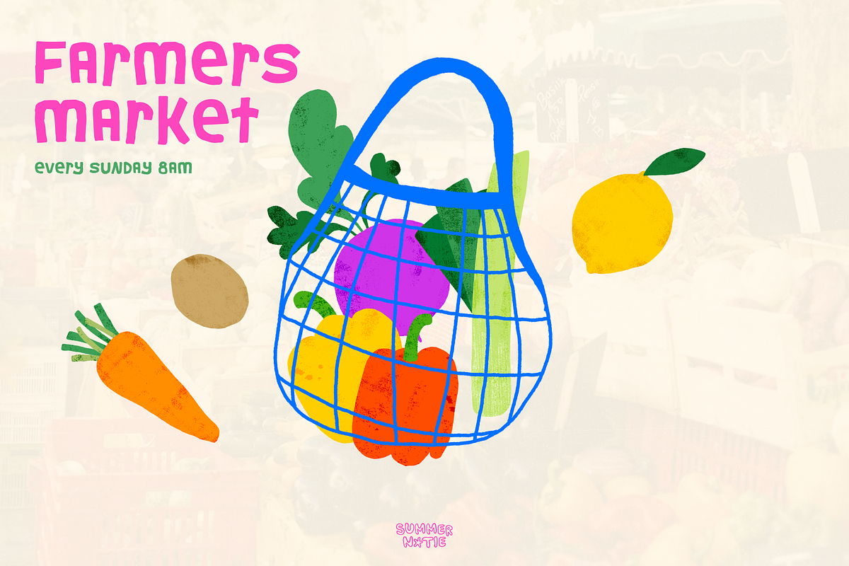 Fresh Market Days Handdrawn Pack, a Food Illustration by Summernotie (Photo 4 of 7)