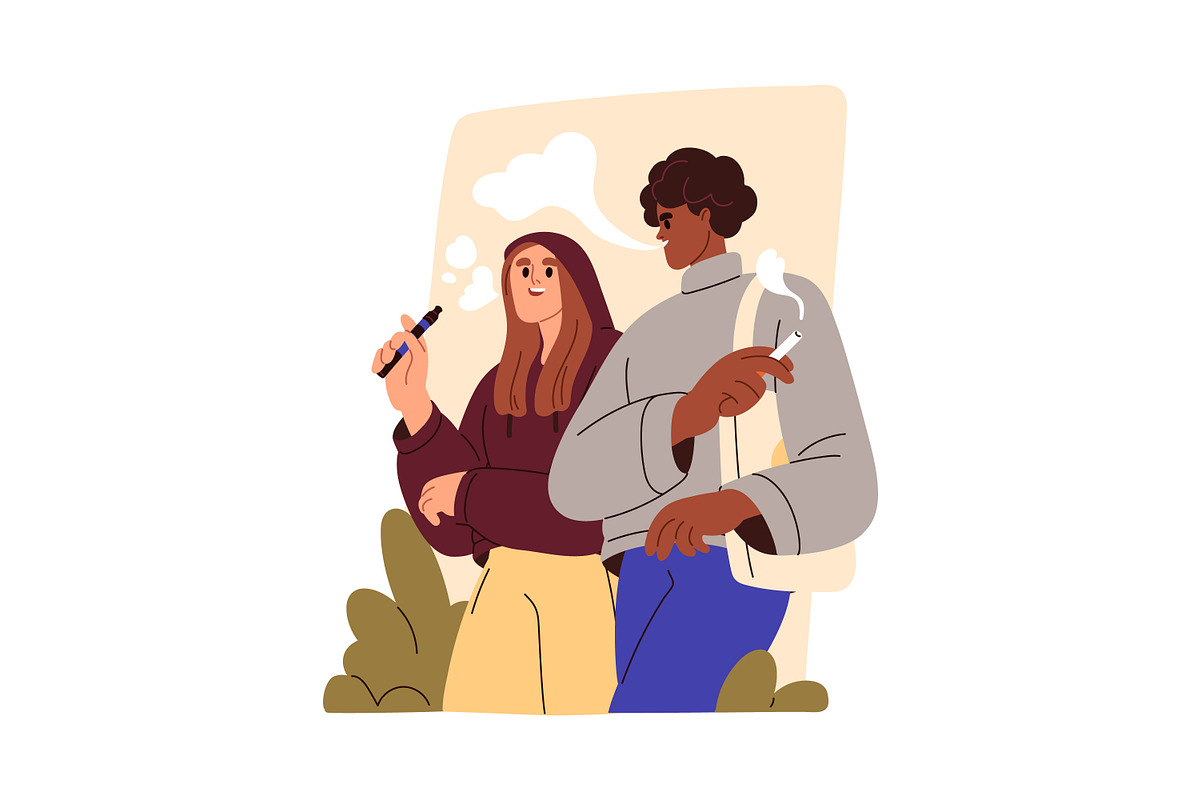People smoking cigarettes set, a Person Illustration by Good Studio (Photo 4 of 8)