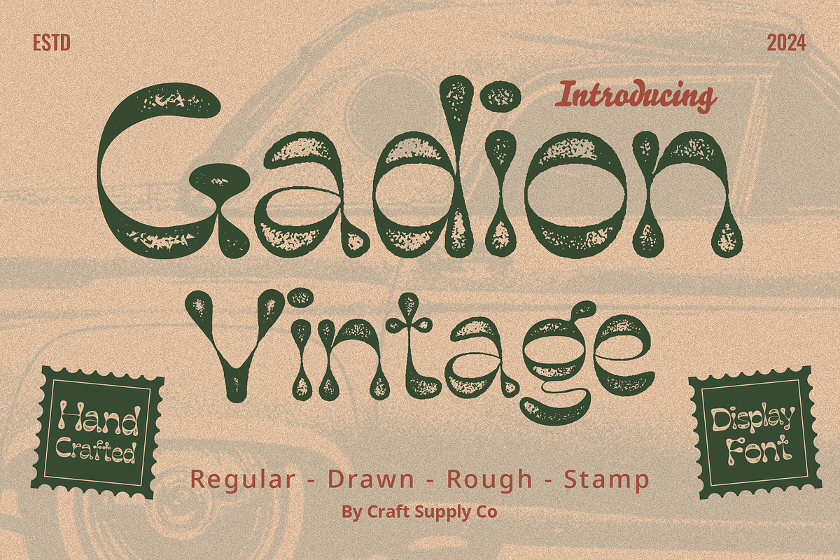 Gadion Vintage, a Serif Font by Craft Supply Co. (Photo 1 of 8)