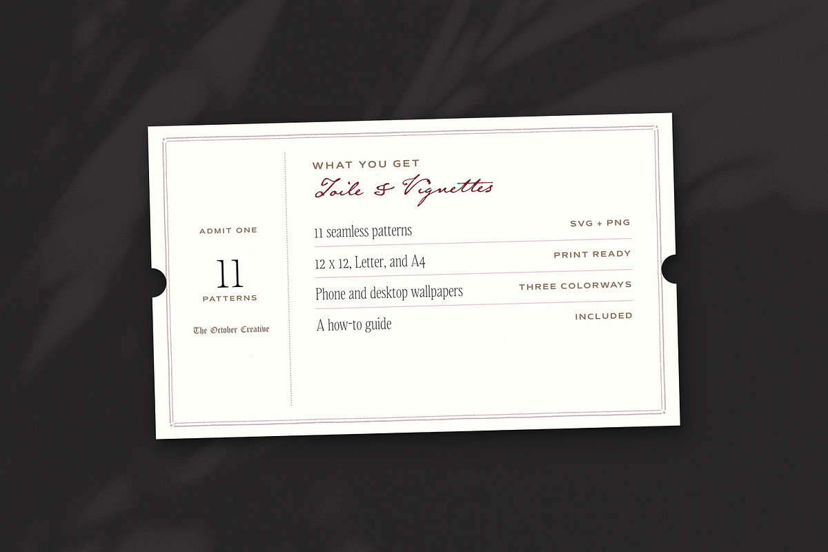 Toile & Vignette Seamless Patterns, a Pattern Graphic by The October Creative (Photo 8 of 12)