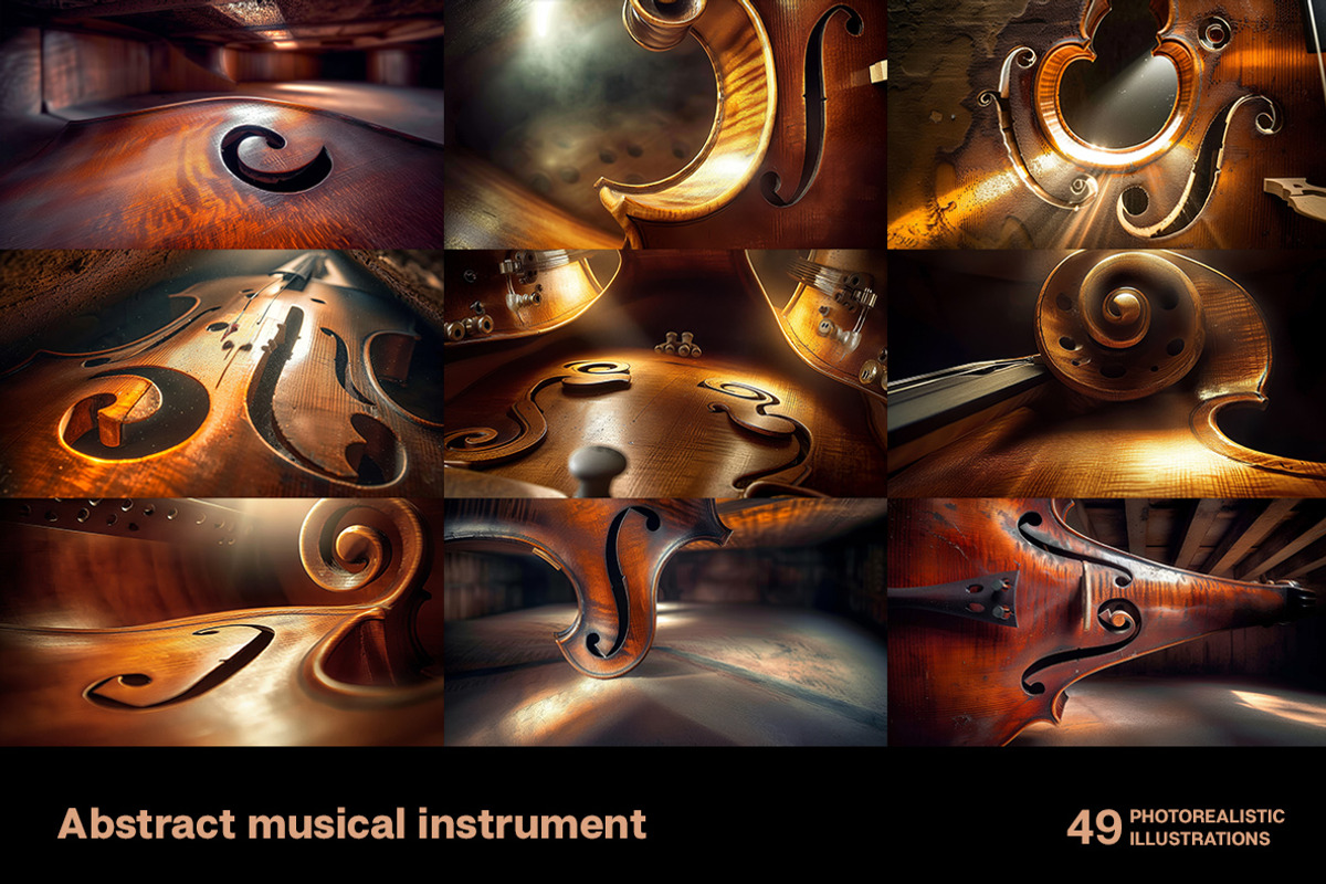 Abstract musical instruments, a Decorative Illustration by Handmadefont
