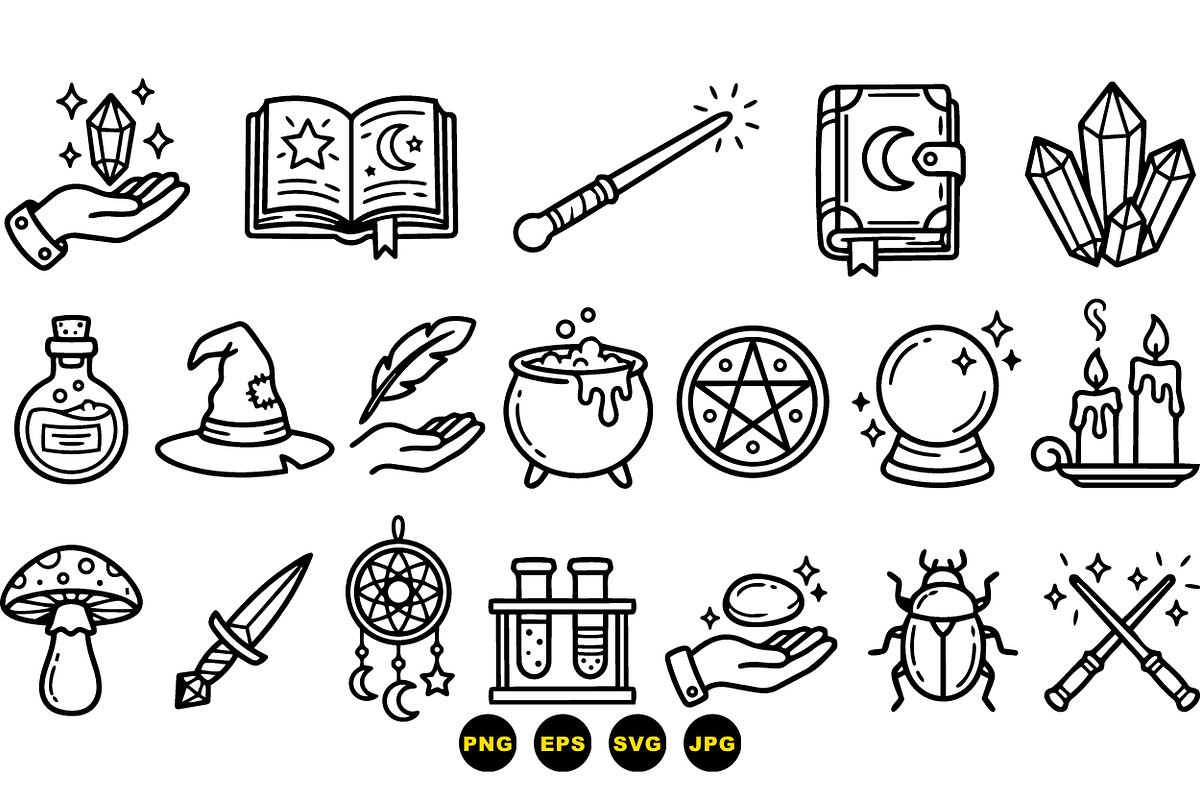 Mystical Witchcraft Icon Pack For Ma, an Illustration by designvectx (Photo 3 of 3)