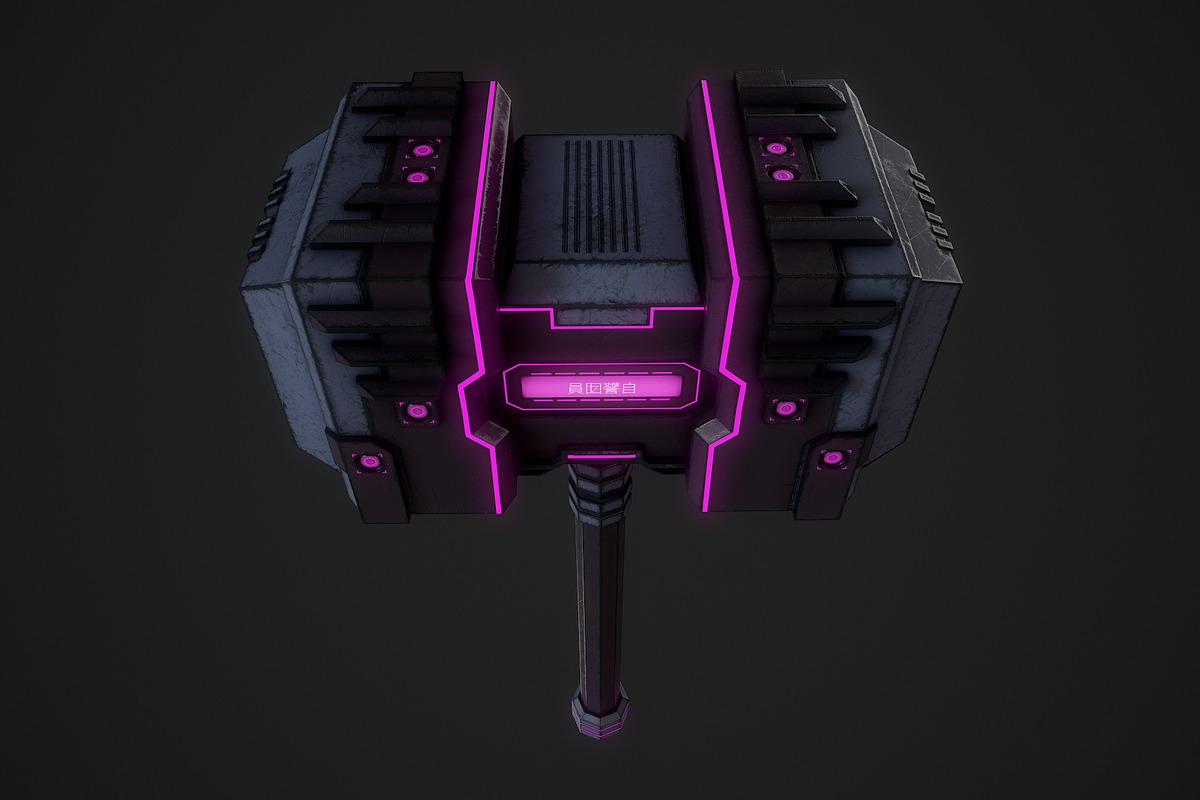 Cyberpunk Hammer, an Object 3D Model by Midgardians (Photo 3 of 10)