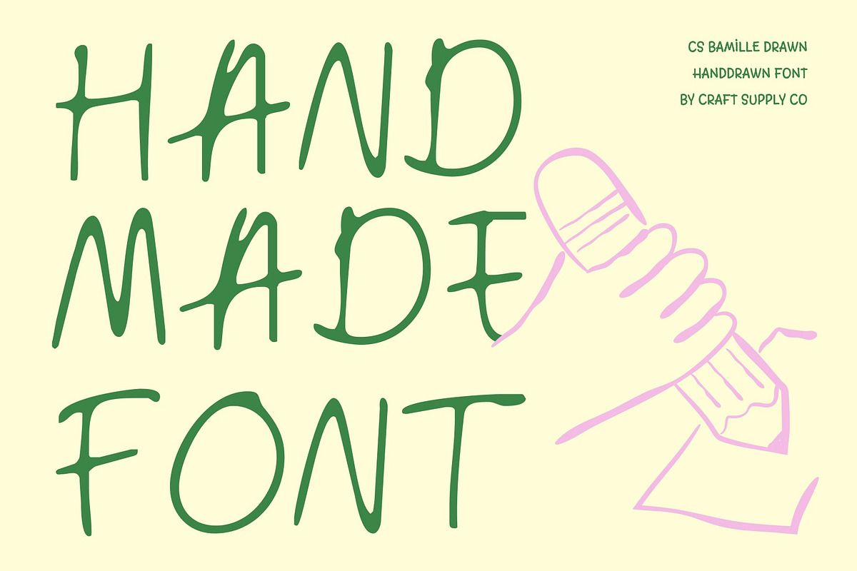 CS Bamille Drawn, a Handwritten Font by Craft Supply Co. (Photo 2 of 8)