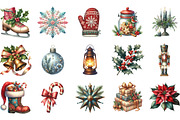 Christmas Watercolor Clipart, an Illustration by Designking (Thumbnail 2 of 5)