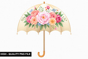 Watercolor Floral Umbrella Clipart, an Illustration by crative8112 (Thumbnail 5 of 8)