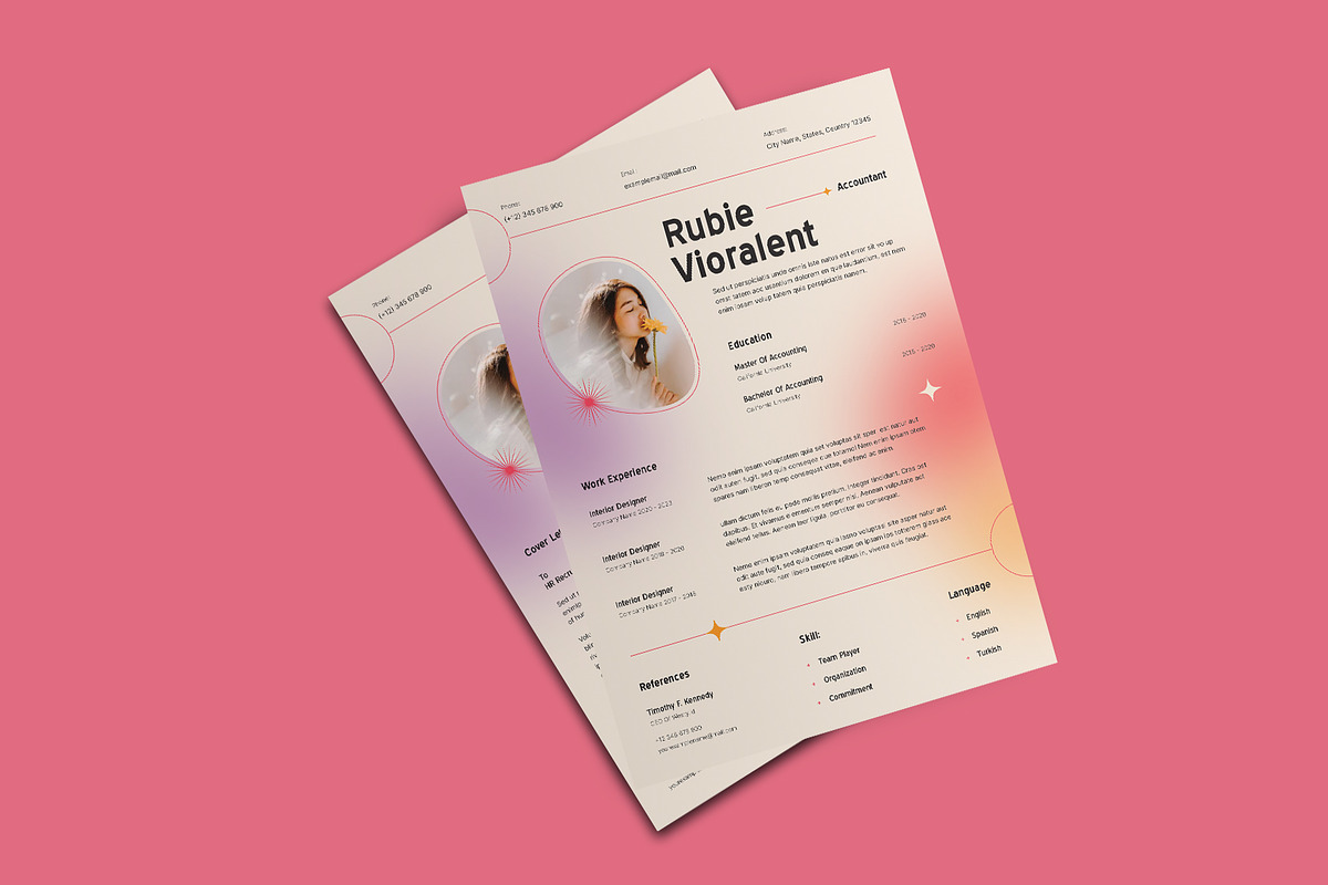 Modern Gradient CV Resume, a Resume Template by Neermana (Photo 3 of 5)