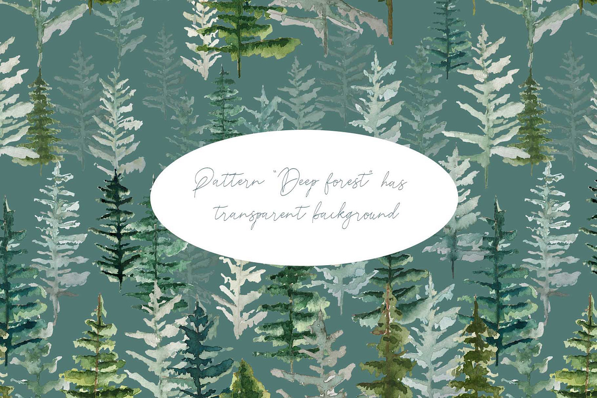 Watercolor fir trees and mountains, an Illustration by marie dricot (Photo 11 of 11)