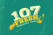 107 Fresh Watercolor Vectors, an Illustration by Layerform Design Co. (Thumbnail 1 of 4)