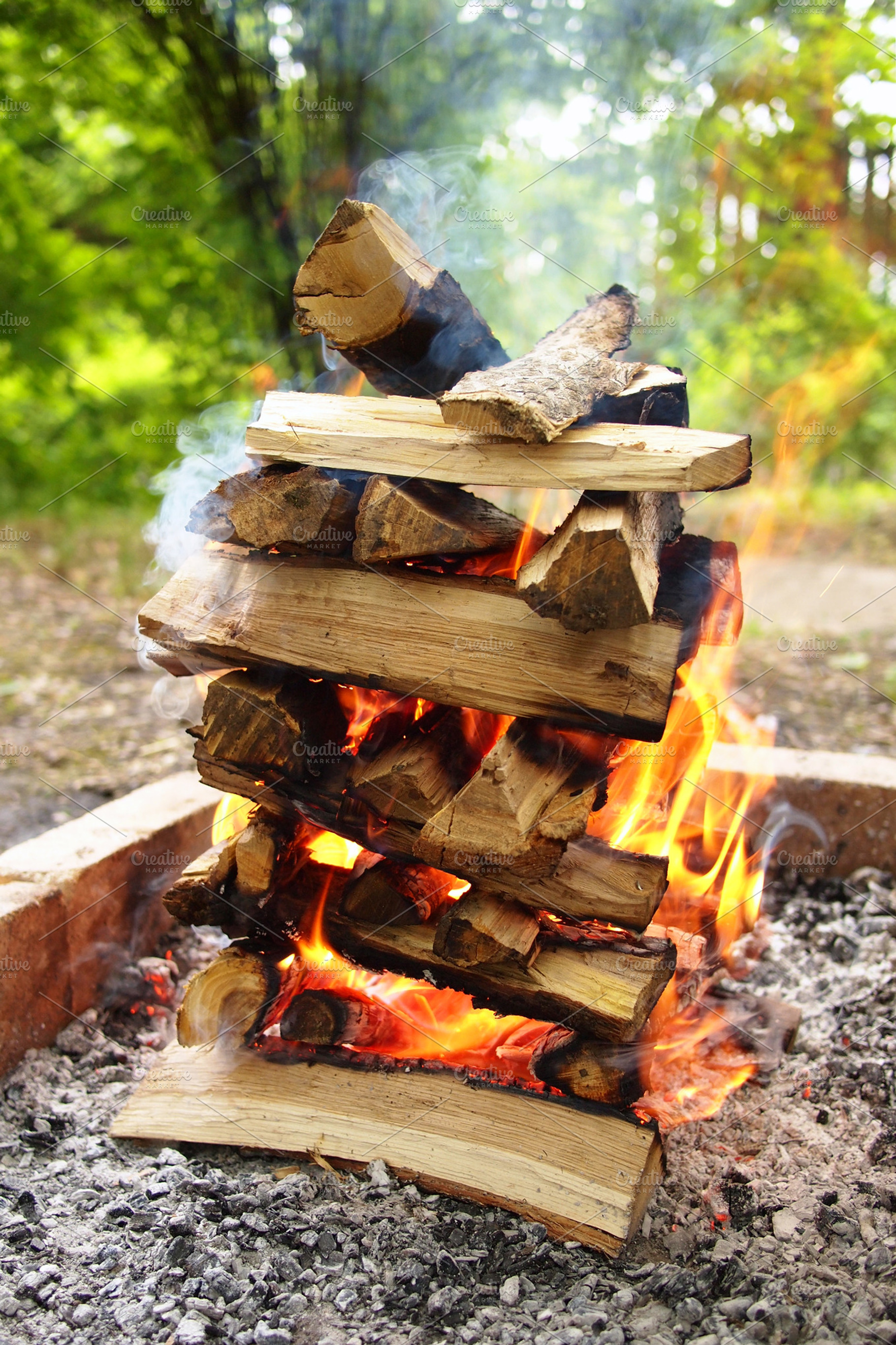 Campfire Featuring Woods Bonfire And Flame
