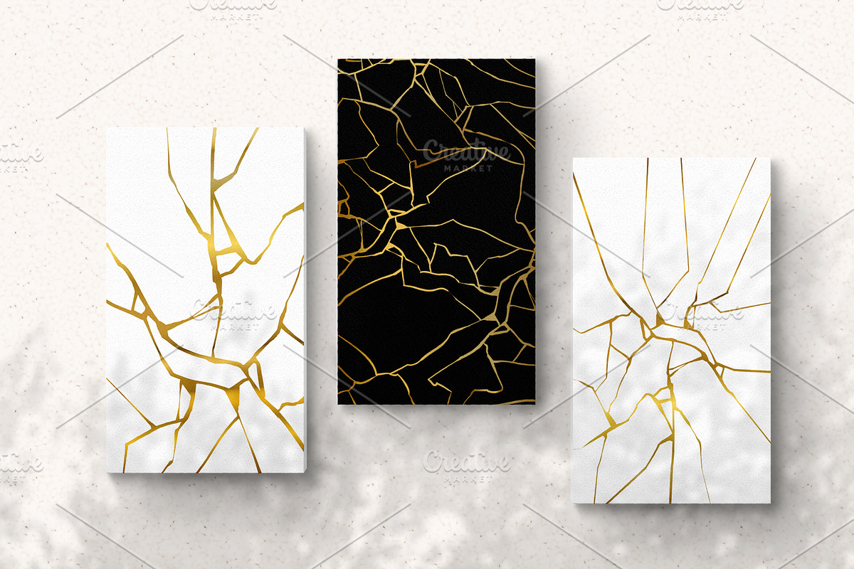 Kintsugi gold crack design, patterns, a Texture Illustration by Sopelkin (Photo 7 of 7)