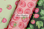 Raspberry Seamless Patterns, an Illustration by OlDm_Shop (Thumbnail 6 of 9)