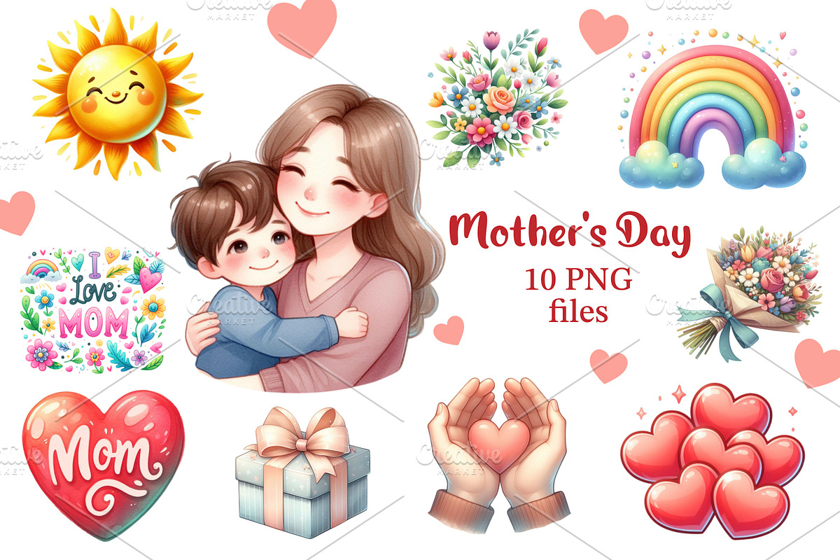 Mother’s Day PNG clipart set, an Object Graphic by LoLoArt (Photo 1 of 3)