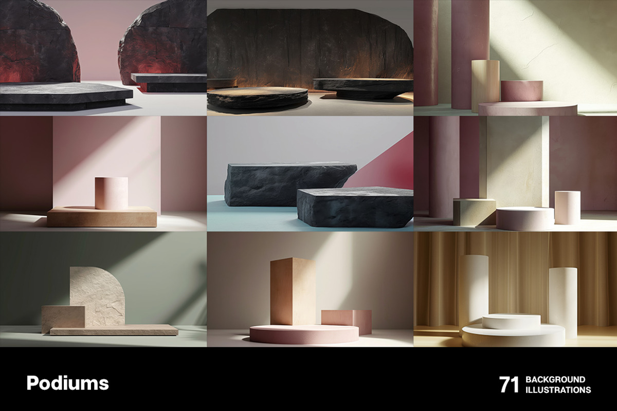 Podiums. 71 images, a Decorative Illustration by Handmadefont (Photo 13 of 14)