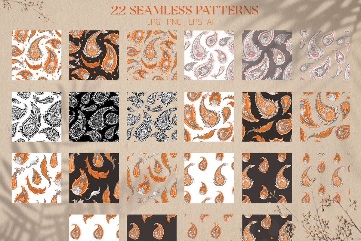 Vector Paisley patterns, a Pattern Graphic by Veleri (Photo 5 of 7)