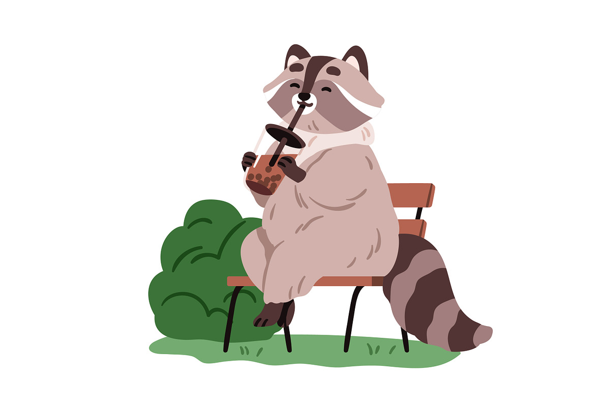 Cute raccoon, funny forest animal, an Animal Illustration by Good Studio (Photo 4 of 10)