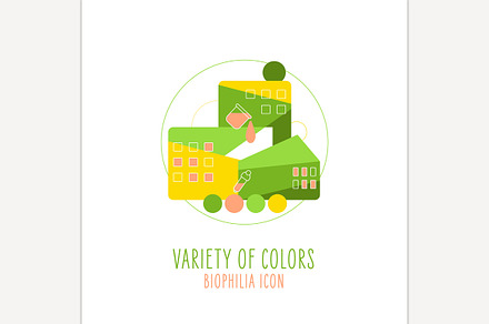 Biophilia sign. Modern architecture, an Outline Icon by Anna's Shop