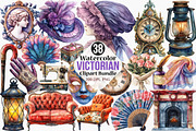 Watercolor Victorian Clipart Bundle, an Illustration by Canvas Craft (Thumbnail 1 of 8)