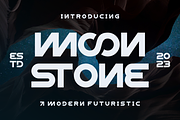Moonstone - Modern Techno Font, a Sans Serif Font by MaikoHatta (Thumbnail 1 of 4)