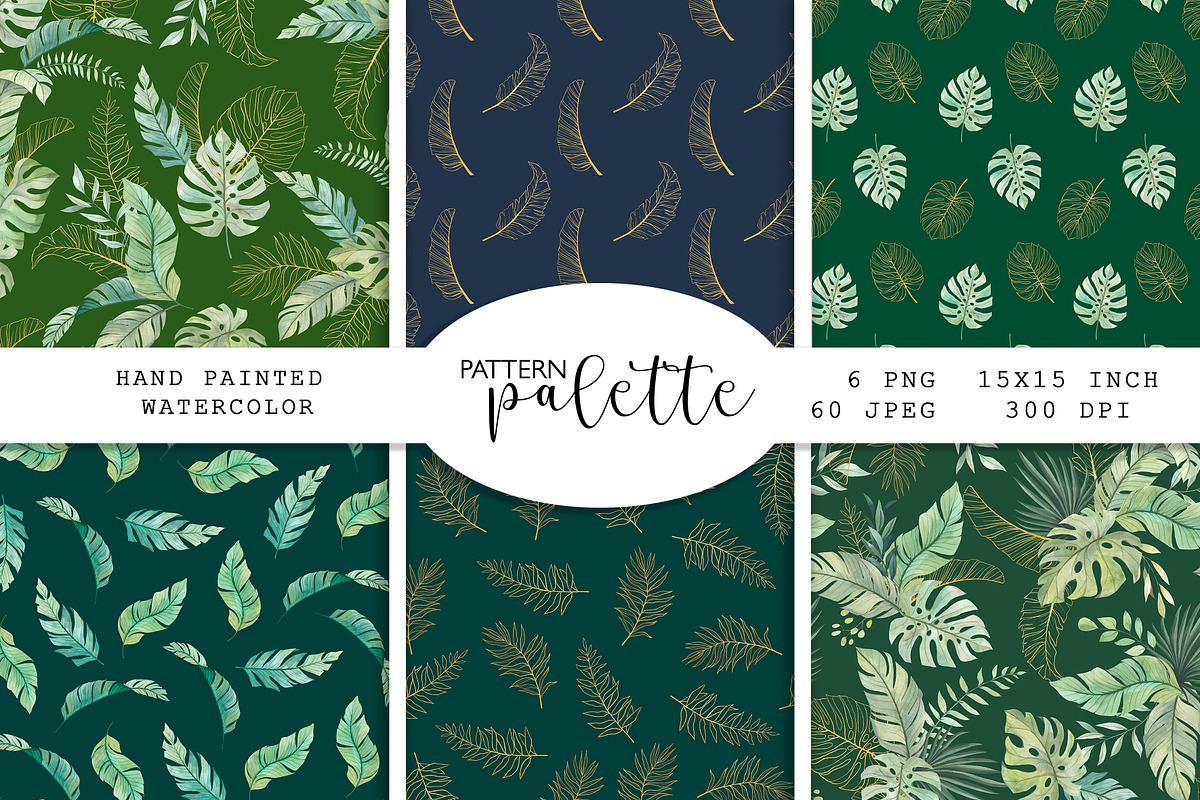 Watercolor Tropical Seamless Pattern, a Pattern Graphic by PatternPalette (Photo 1 of 8)
