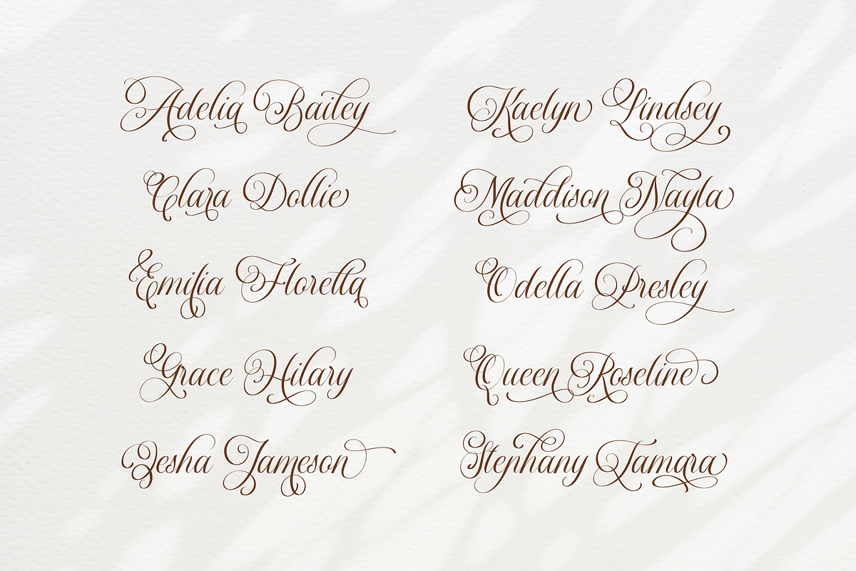 Dellanor Script - A Wedding Font, a Script Font by Ainun Jinan (Photo 7 of 10)