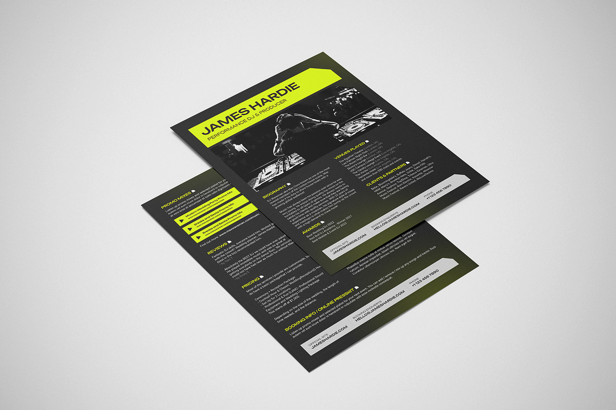 Event DJ Press Kit / Resume Template, a Resume Template by vinyljunkie (Photo 2 of 8)