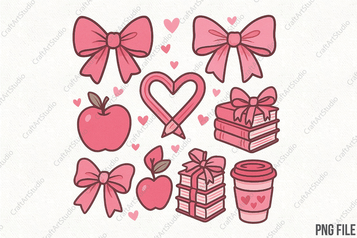 Teacher Valentine Coquette PNG, an Illustration by CraftArtStudio (Photo 1 of 4)