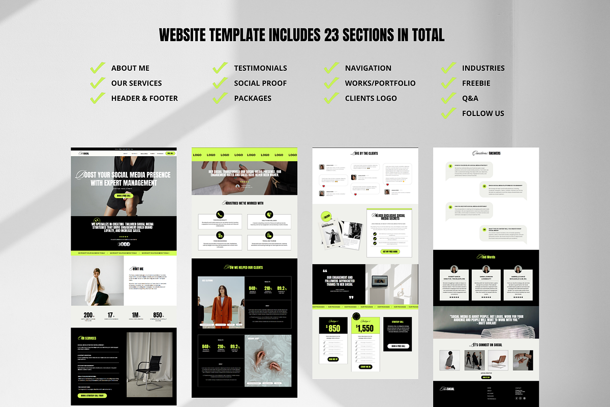 Bold Website Template Bundle Canva, a Websites & App Template by Row Creative (Photo 6 of 10)