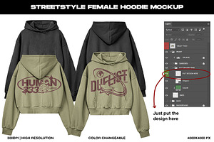 Streetstyle Cropped Hoodie Mockup