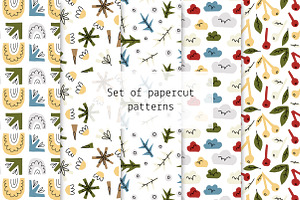 Set of papercut patterns, a Pattern Graphic by Lyolya Profitrolya